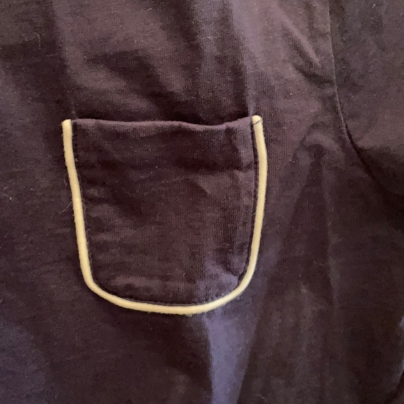 Navy blue with collar short sleeve shirt - Picture 2 of 3